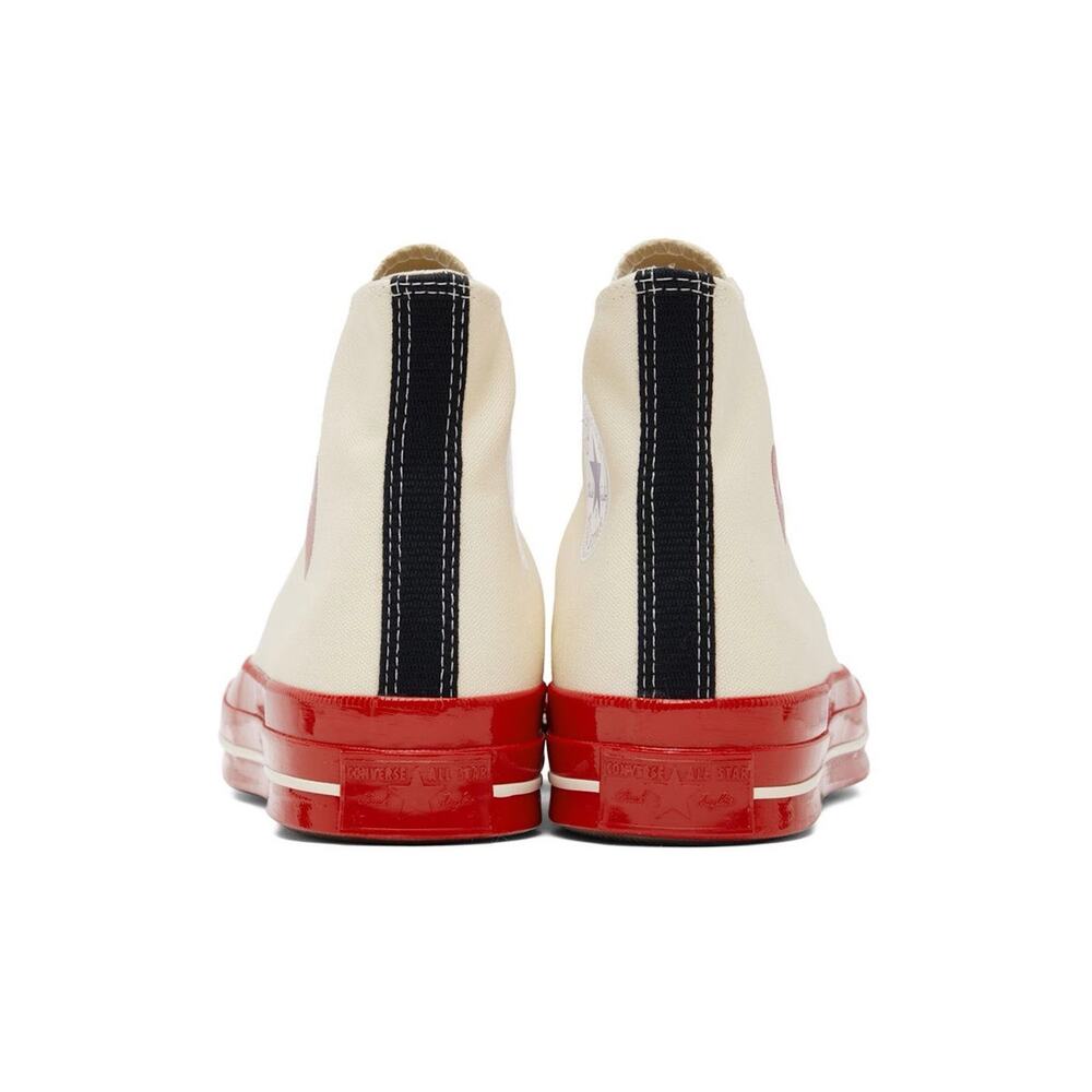 NIB Converse Chuck 70 High Top Sneakers Red Heart Comme des Garcons Unisex US 12 - Picture 3 of 9